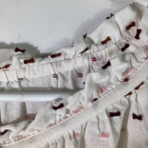 Womens St John's Bay White Sprinkles Cotton Long Sleeve Peasant Top 2xL - Picture 3 of 7